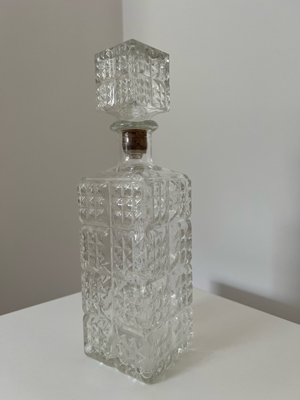 Vintage Glass Decanter by Thatcher Manufacturing Company With Stamp on Bottom